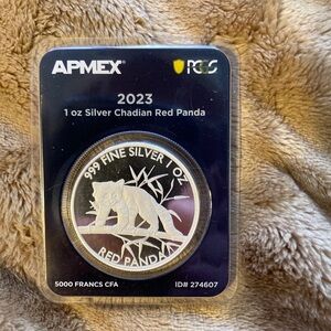 1 oz Chadian red panda uncirculated coin 1 oz pcgs